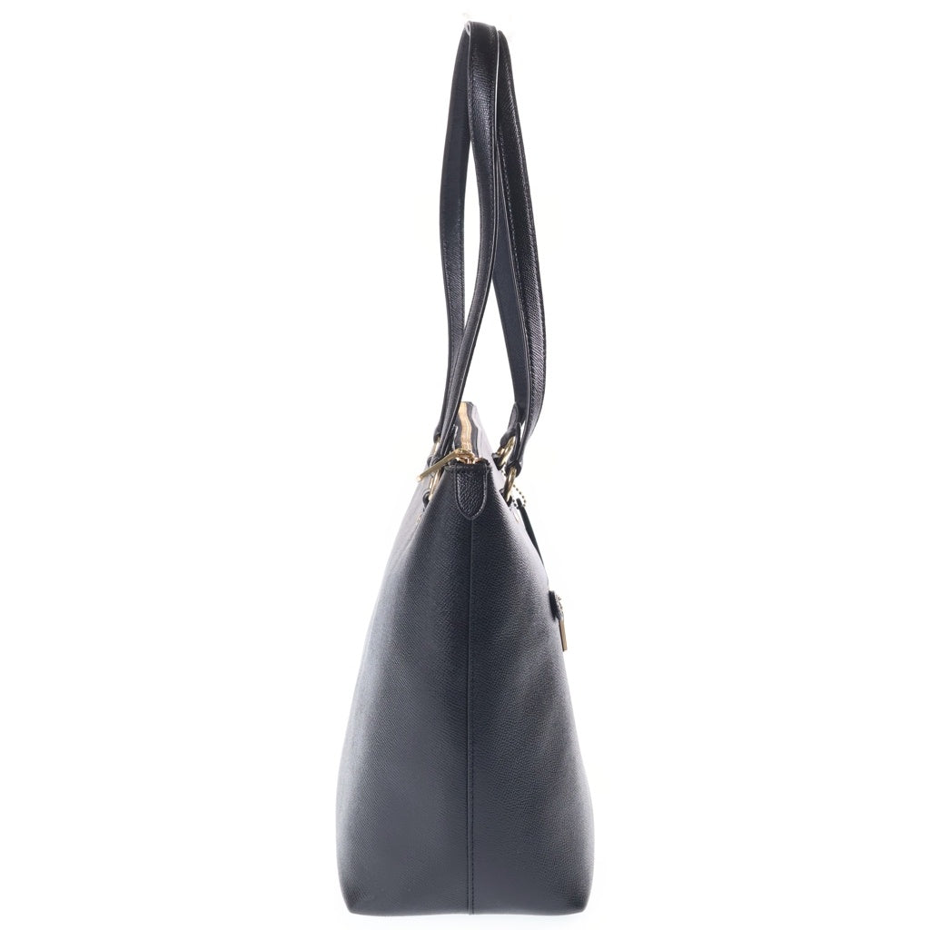 COACH(コーチ) クロスグレイン レザー ギャラリー トート バッグ ブラック/ゴールド F79608 レディース