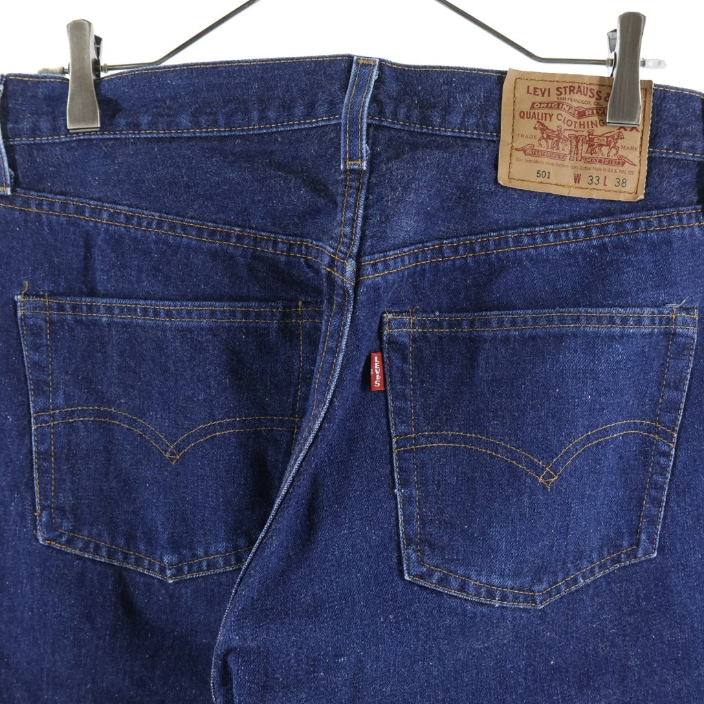 Levi's(リーバイス) 90S VINTAGE ヴィンテージ USA製 110周年記念 BIG E復刻 ボタン裏555 バレンシア工場製 ボタンフライ ストレートデニムパンツ インディゴ 501-0001