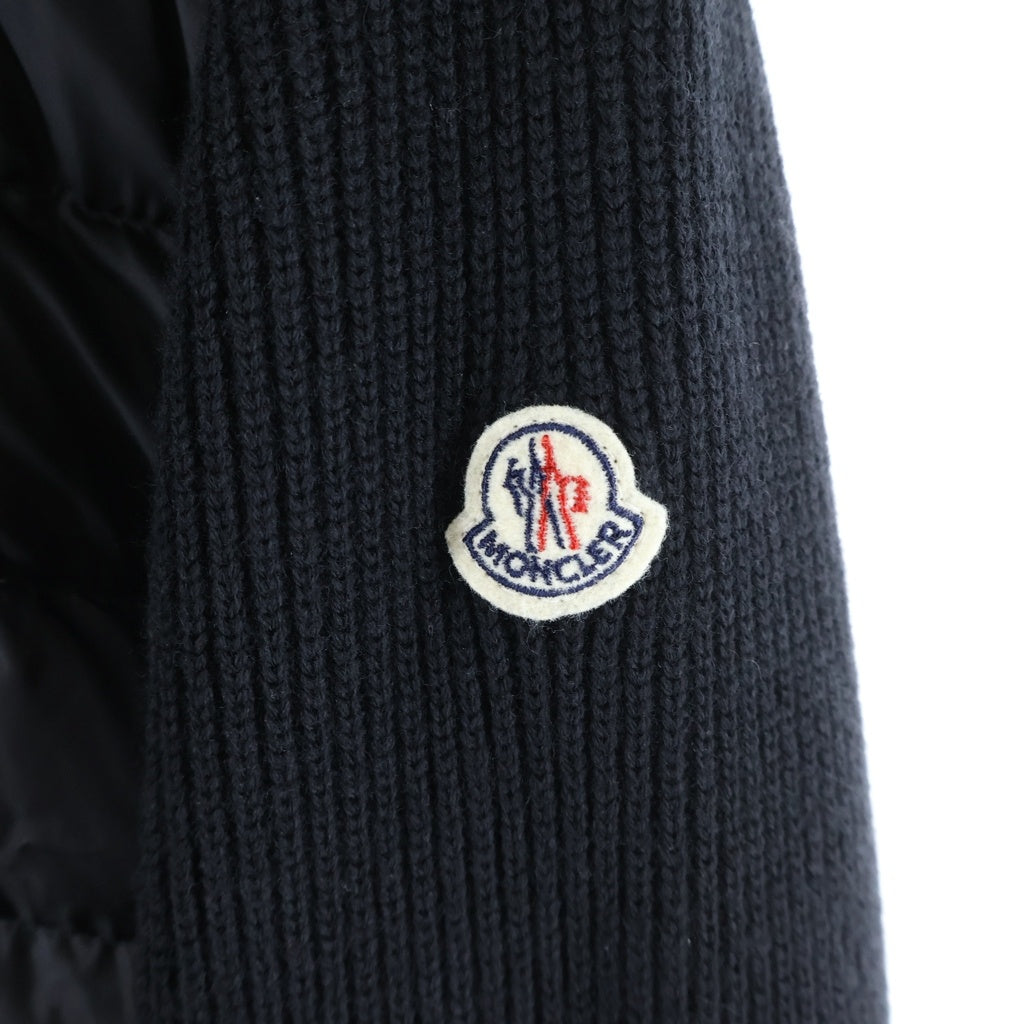 MONCLER(モンクレール) 15AW MAGLIONE マグリオン ニット切替 フーデッドダウンジャケット ブラック A20919413700