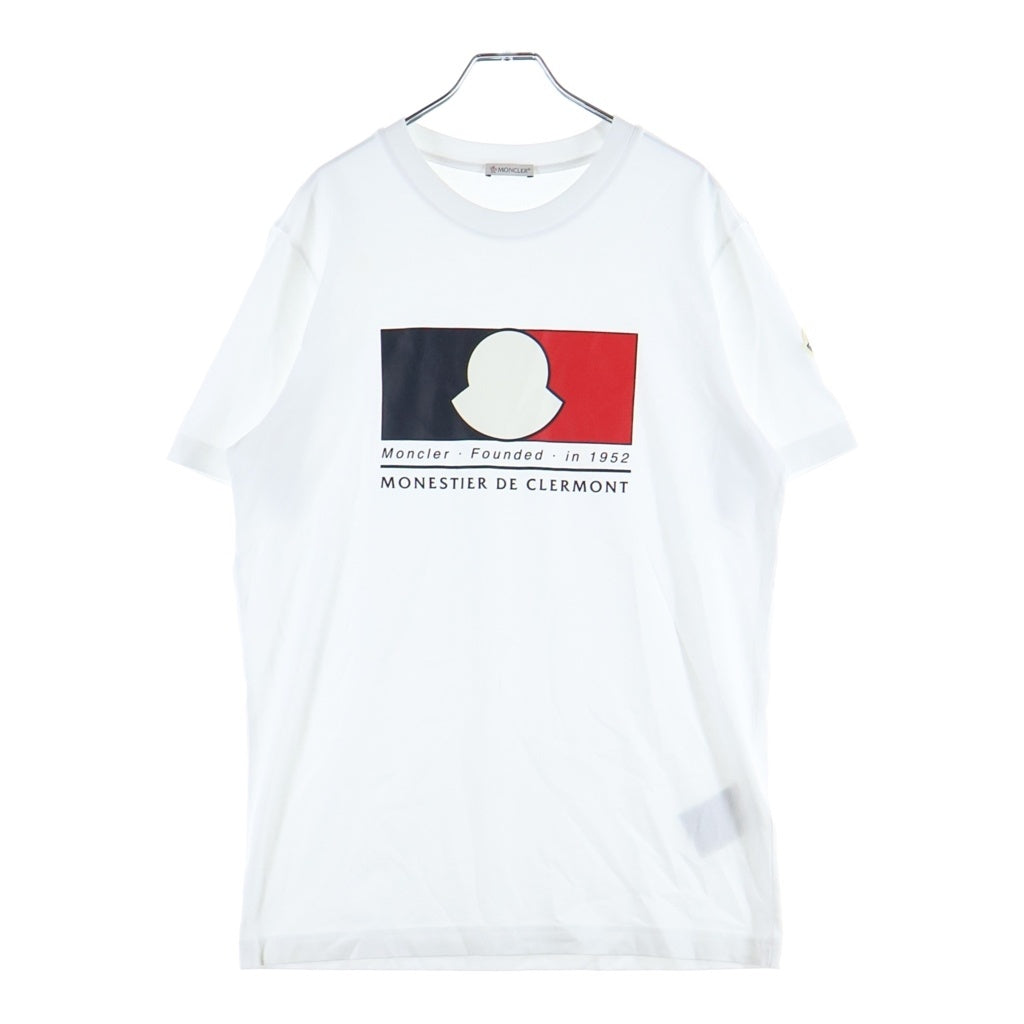MONCLER(モンクレール) 24SS SS T-SHIRT フロントロゴプリント クルーネック半袖Tシャツ カットソー ホワイト J10918C00019