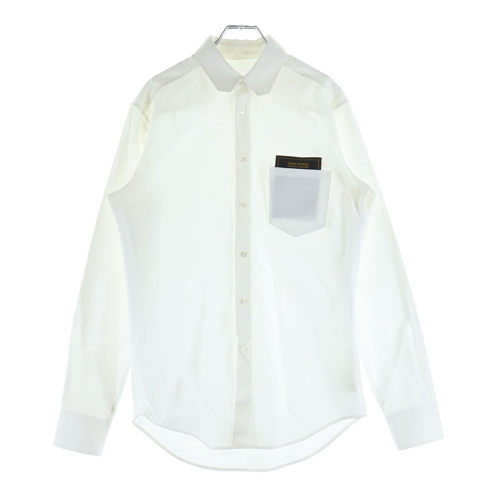 LOUIS VUITTON(ルイヴィトン) 22SS ロゴパッチ付き オックスフォード長袖シャツ ホワイト RM221Q DLX HIS55W