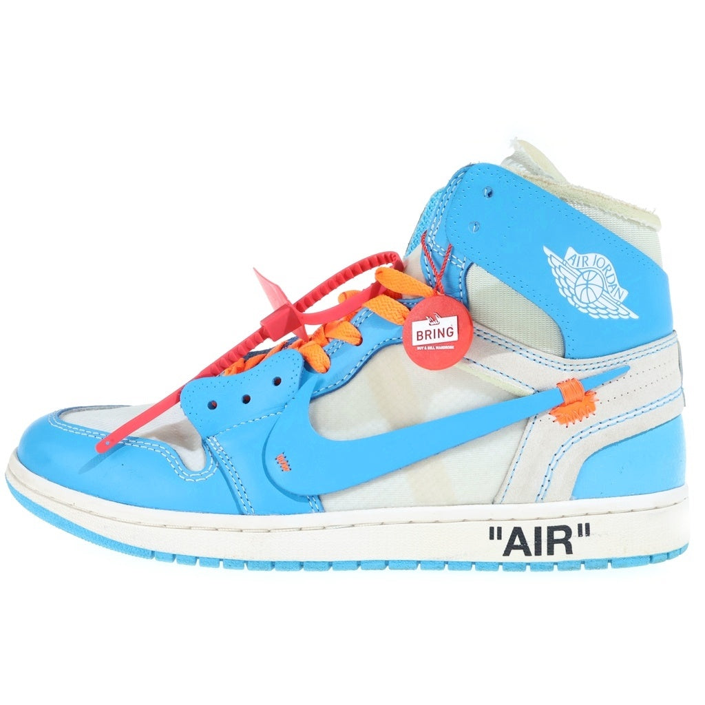 NIKE(ナイキ) ×OFF-WHITE AIR JORDAN 1 POWDER BLUE UNC オフホワイト エアジョーダン1 パウダーブルー ハイカットスニーカー ホワイト/ブルー US11/29cm AQ0818-148