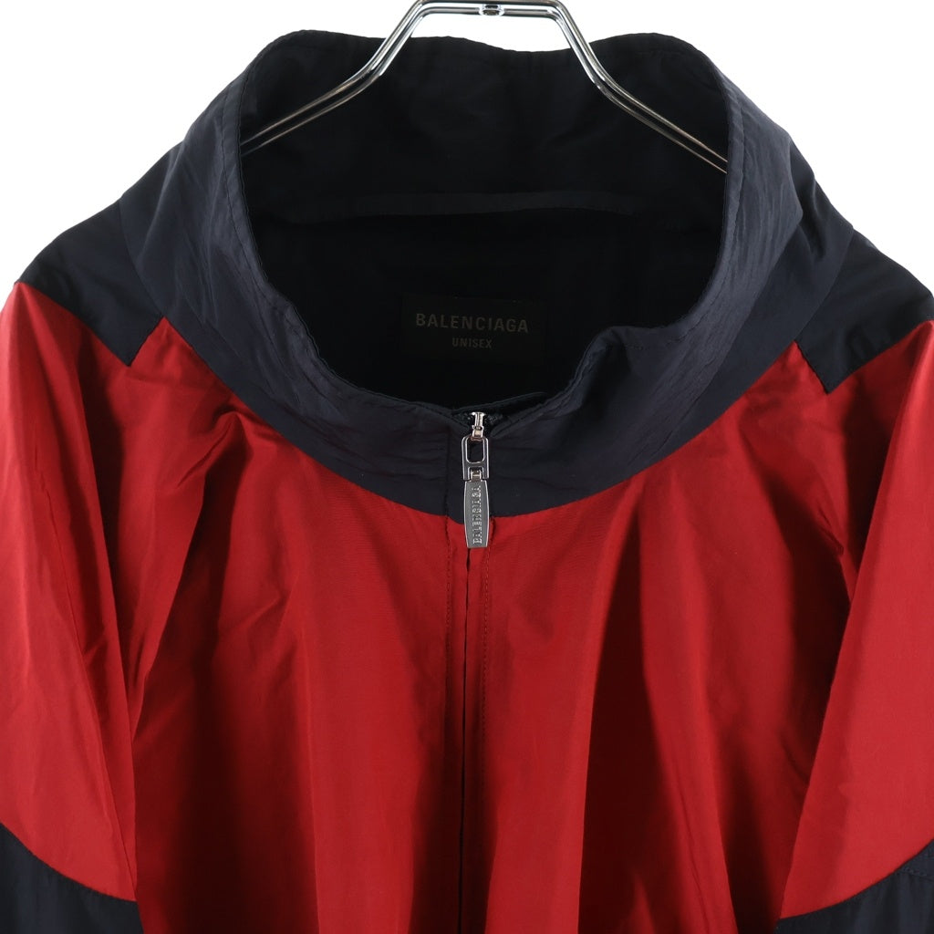 BALENCIAGA(バレンシアガ) 24SS TRACK JACKET オフショルダートラックジャケット ジップアップブルゾン ブラック/レッド 790756 TPQ38