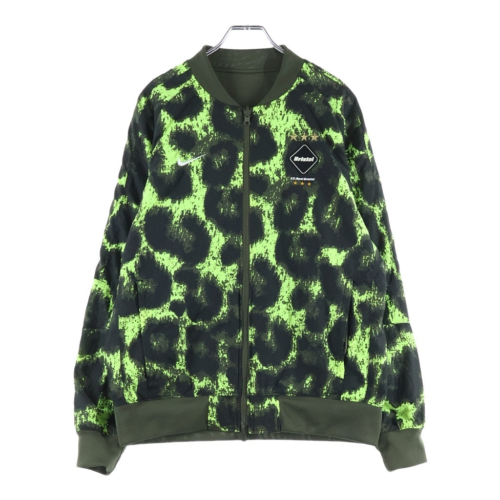 NIKE(ナイキ) 15SS ×F.C.R.B SDLN REVBL WARM UP JACKET ロゴエンブロイダリー ワッペン リバーシブル ウォームアップ ジャケット カーキ/イエロー 716117-710