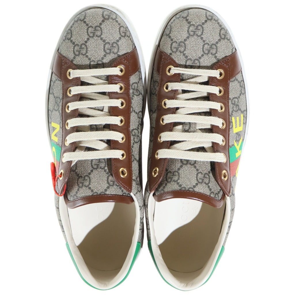 GUCCI(グッチ) ACE FAKE NOT エース フェイクノット GGキャンバス ローカットスニーカー ブラウン 636358