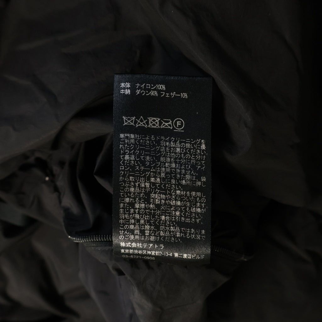 TEATORA(テアトラ) SOUVENIR HUNTER スーベニア ハンター ナイロン フーデッドダウンジャケット ブラック tt-104-EVA