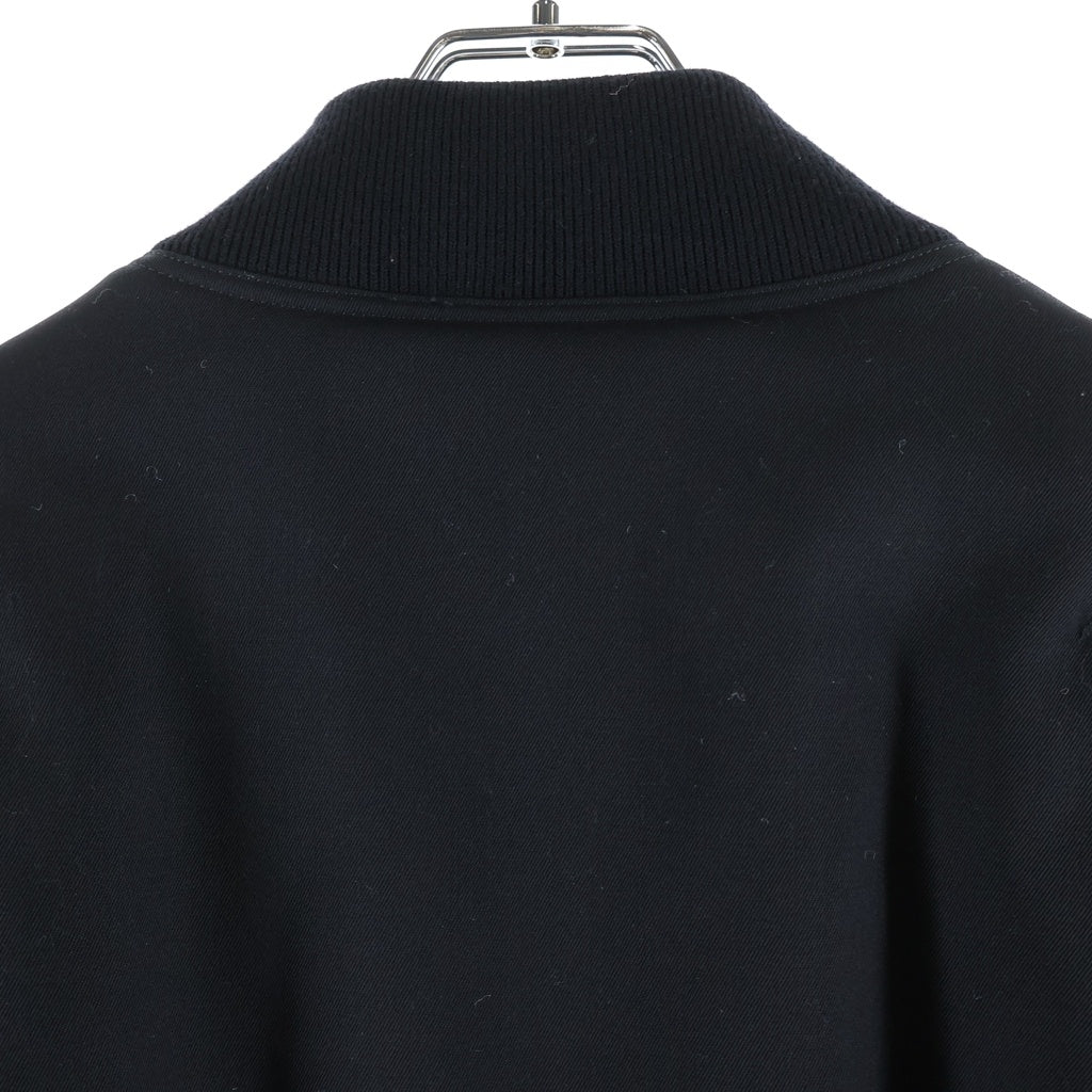 JIL SANDER(ジルサンダー) 23AW レザーエルボーパッチ ウール混 ボンバージャケット ブルゾン ブラック J22BN0159