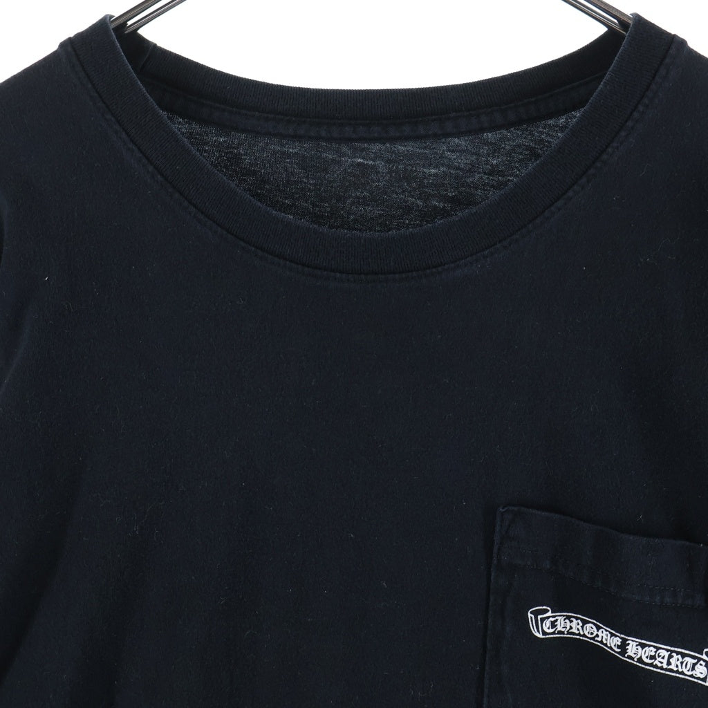 CHROME HEARTS(クロムハーツ) BACK SCROLL LABEL CH L/S T-SHIRT バックスクロールラベル アームロゴプリント クルーネック 長袖Tシャツ カットソー ブラック
