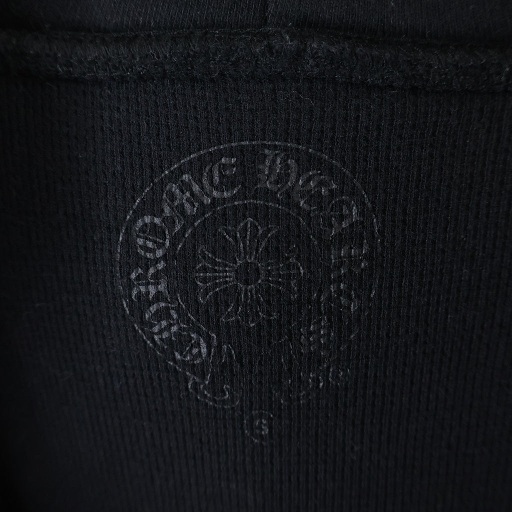 CHROME HEARTS(クロムハーツ) HONOLULU SWTSHRT HD ZIP ホノルル限定 アームフローラルクロス ホースシュープリント 裏地サーマル ジップアップフーデッドパーカー ブラック