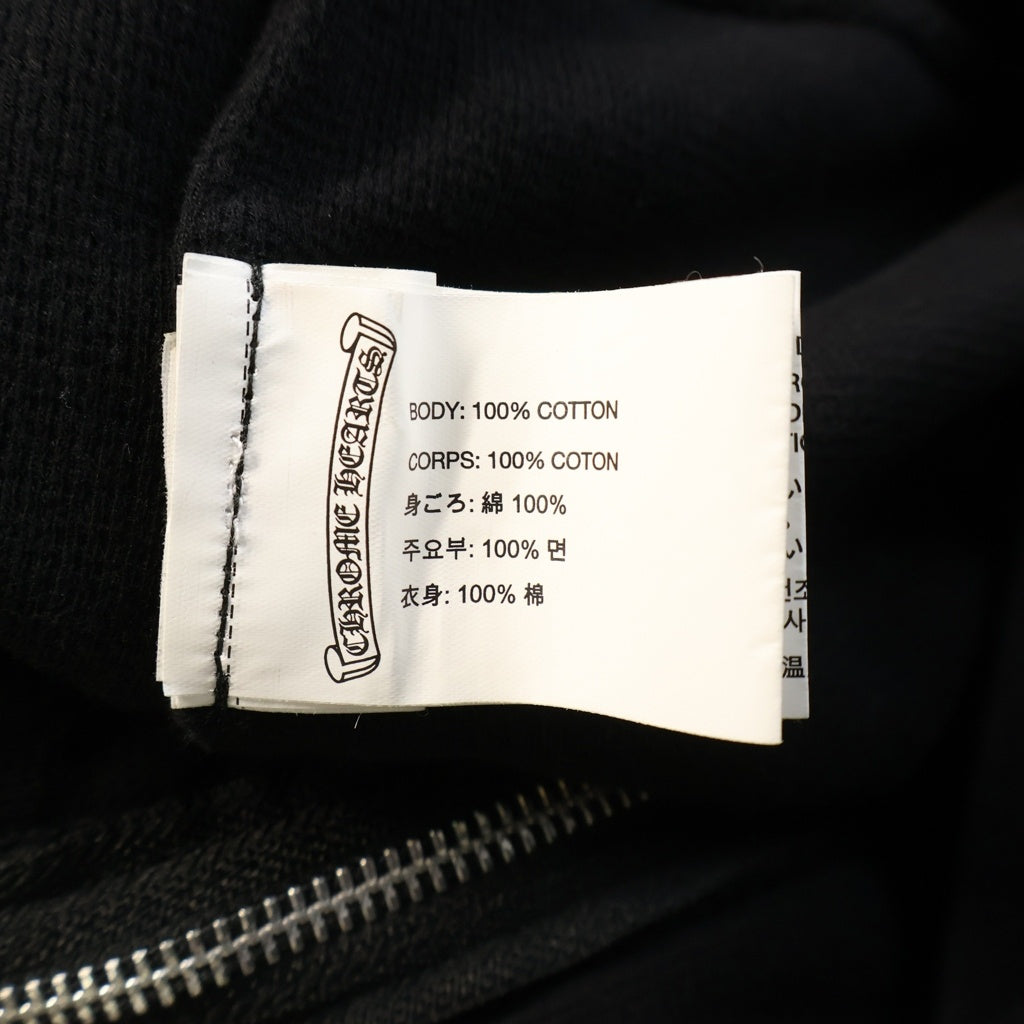 CHROME HEARTS(クロムハーツ) HONOLULU SWTSHRT HD ZIP ホノルル限定 アームフローラルクロス ホースシュープリント 裏地サーマル ジップアップフーデッドパーカー ブラック