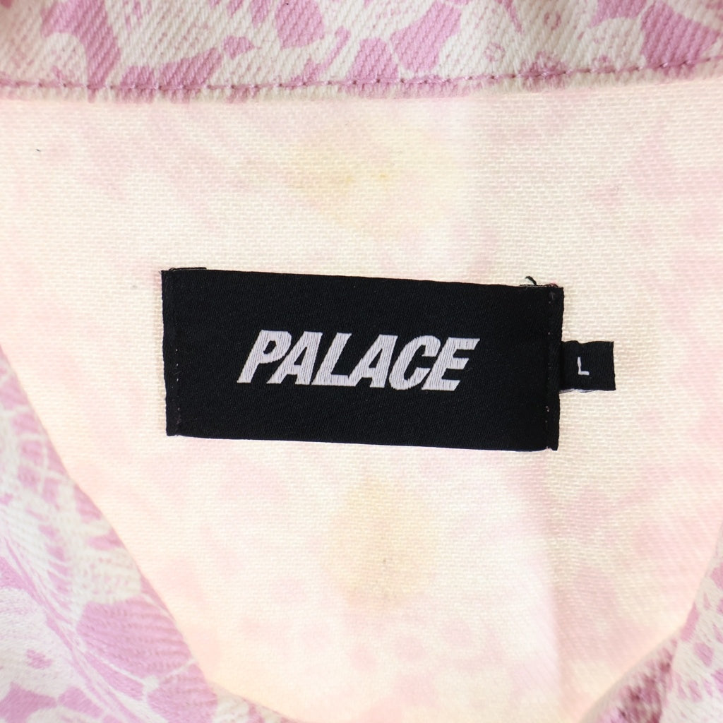 Palace Skateboards(パレススケートボーズ) 26SS LACE BLEACHED DENIM JACKET レース 総柄 ブリーチドデニムジャケット ピンク