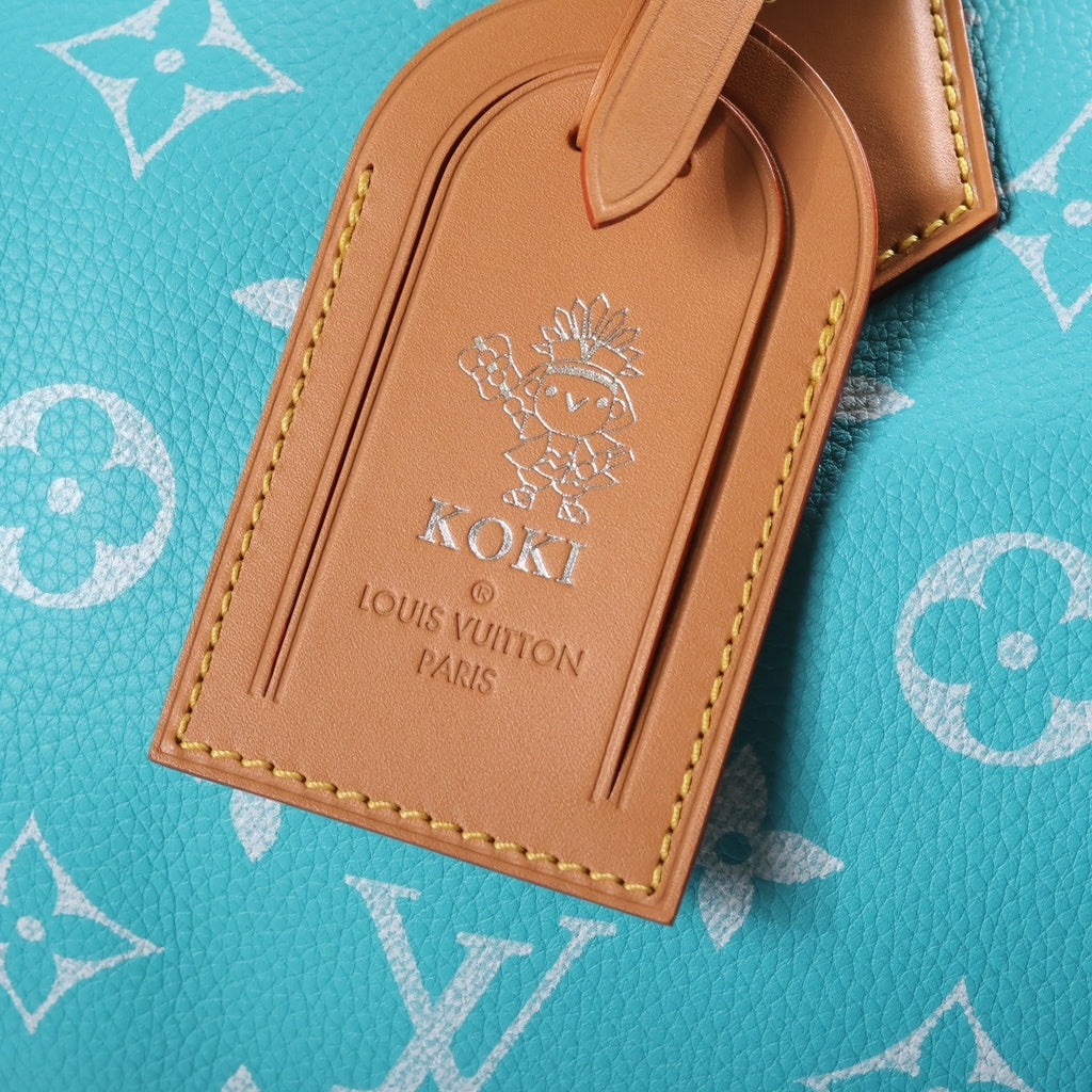 LOUIS VUITTON(ルイヴィトン) Speedy Bandouliere スピーディ P9 バンドリエール 40 モノグラム レザーボストンバッグ ショルダーバッグ 2WAY ターコイズ ゴールド金具 M11564