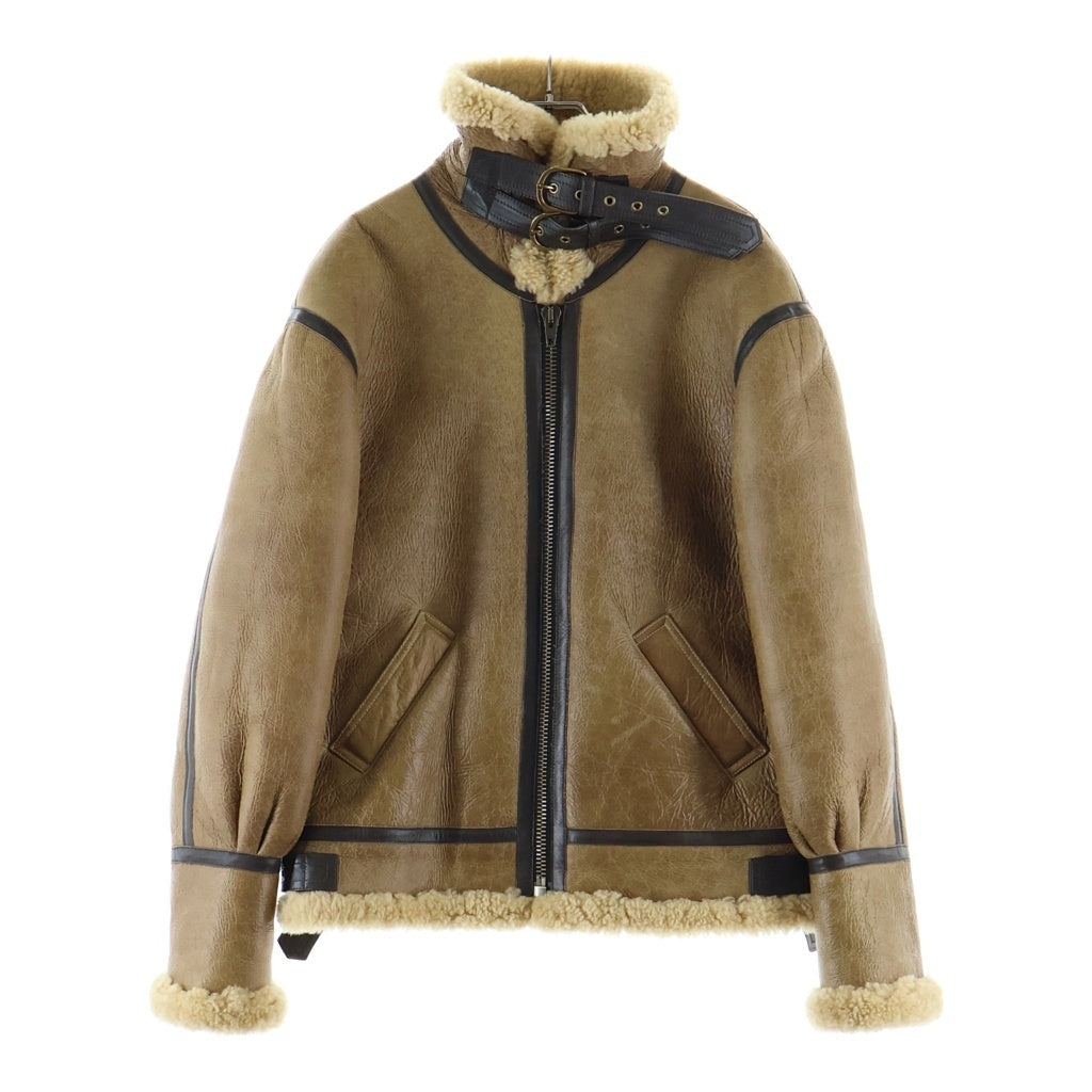 CELINE(セリーヌ) ラムスキン シアリング ムートンレザージャケット レディース ブラウン 2E453721G