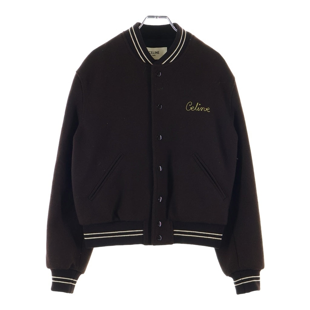 CELINE(セリーヌ) 19AW ロゴ刺繍 ウール テディジャケット レディース ブラウン 2V679896C