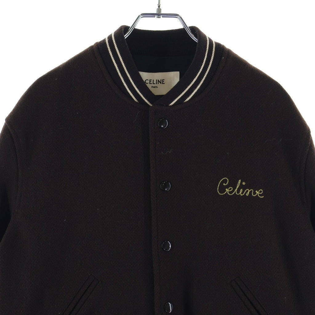 CELINE(セリーヌ) 19AW ロゴ刺繍 ウール テディジャケット レディース ブラウン 2V679896C