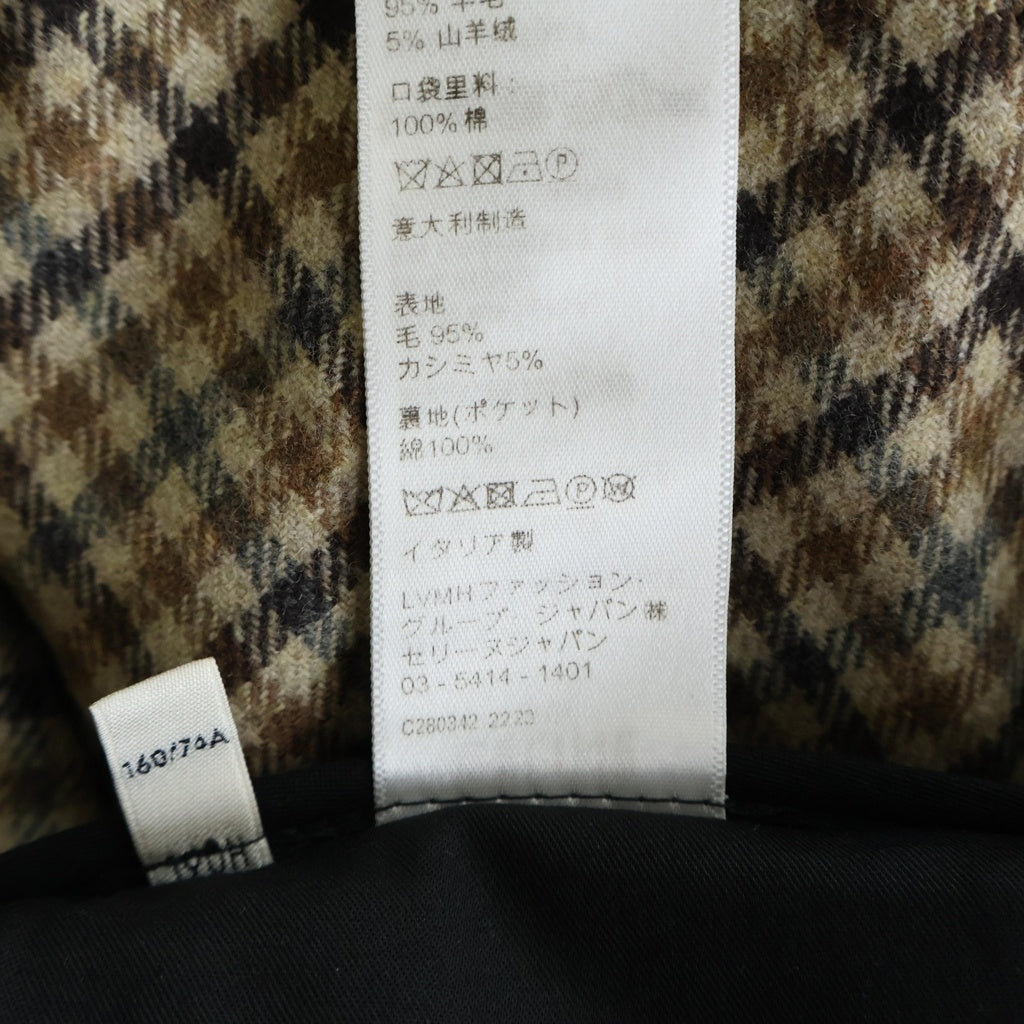 CELINE(セリーヌ) カシミヤウール チェック柄 イージースラックスパンツ レディース ブラウン 2P787518R