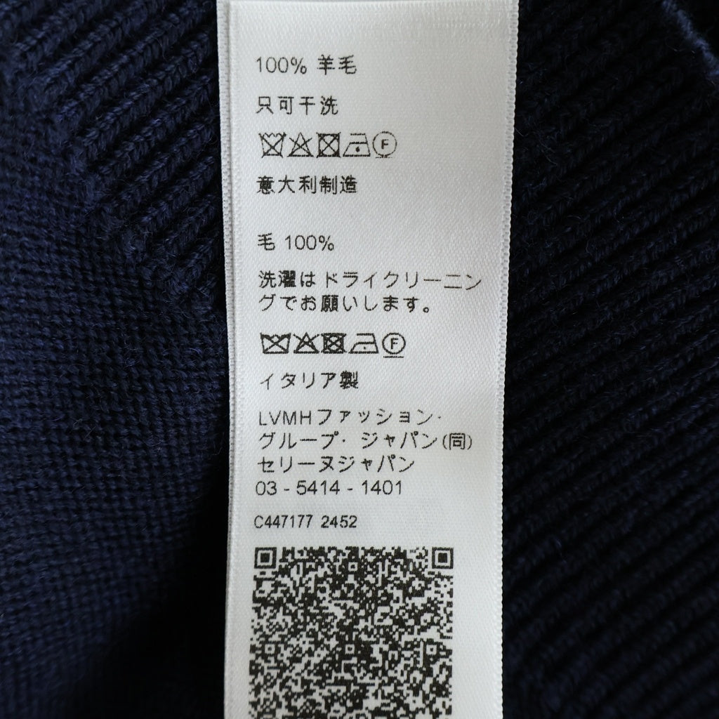 CELINE(セリーヌ) トリオンフ ウール クロップド 半袖ニットポロシャツ レディース ネイビー 2AH22322U