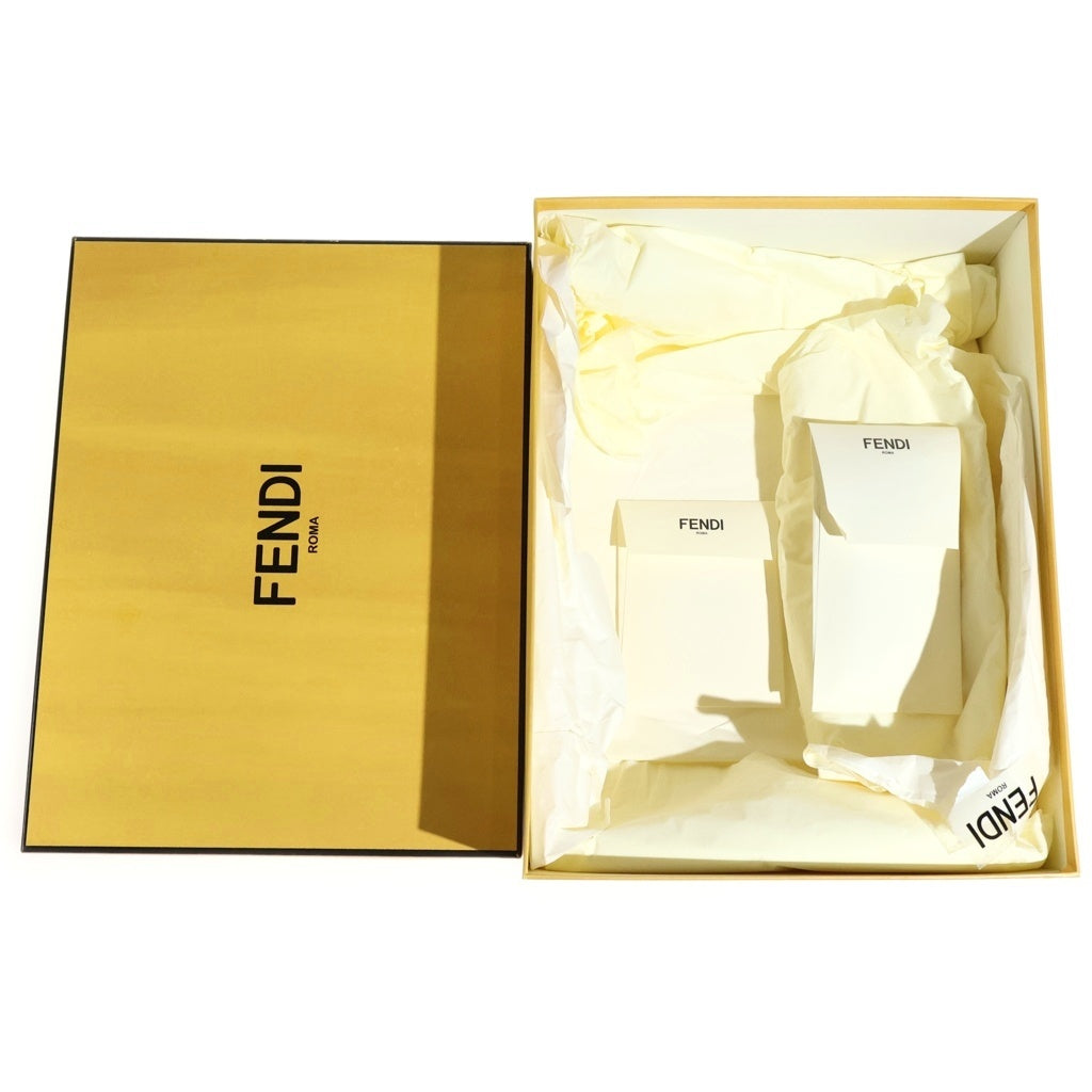 FENDI(フェンディ) MATCH SNEAKERS マッチ サイドロゴ レザーローカットスニーカー レディース ホワイト/ブラウン AHH2F1FZB