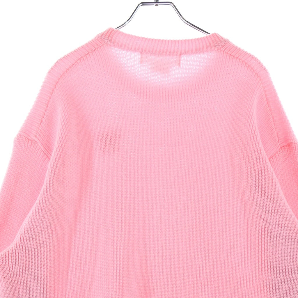 COMME DES GARCONS GIRL(コムデギャルソンガール) 23AW AD2023 ワンポイントリボン刺繍 アクリルニット セーター ピンク レディース NL-N007