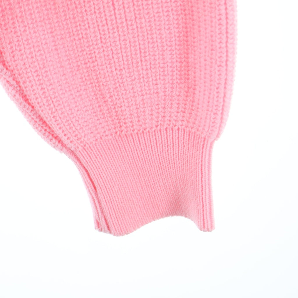 COMME DES GARCONS GIRL(コムデギャルソンガール) 23AW AD2023 ワンポイントリボン刺繍 アクリルニット セーター ピンク レディース NL-N007