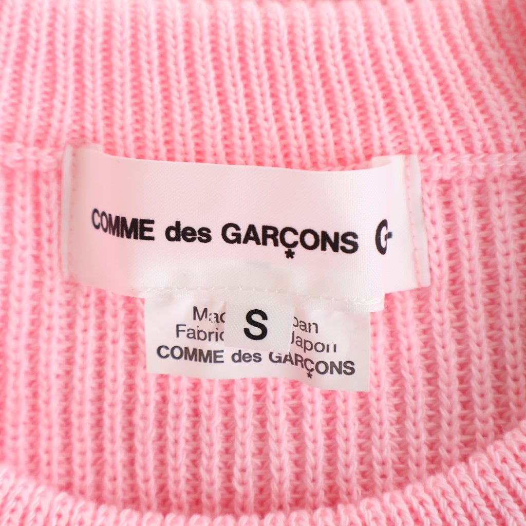 COMME DES GARCONS GIRL(コムデギャルソンガール) 23AW AD2023 ワンポイントリボン刺繍 アクリルニット セーター ピンク レディース NL-N007