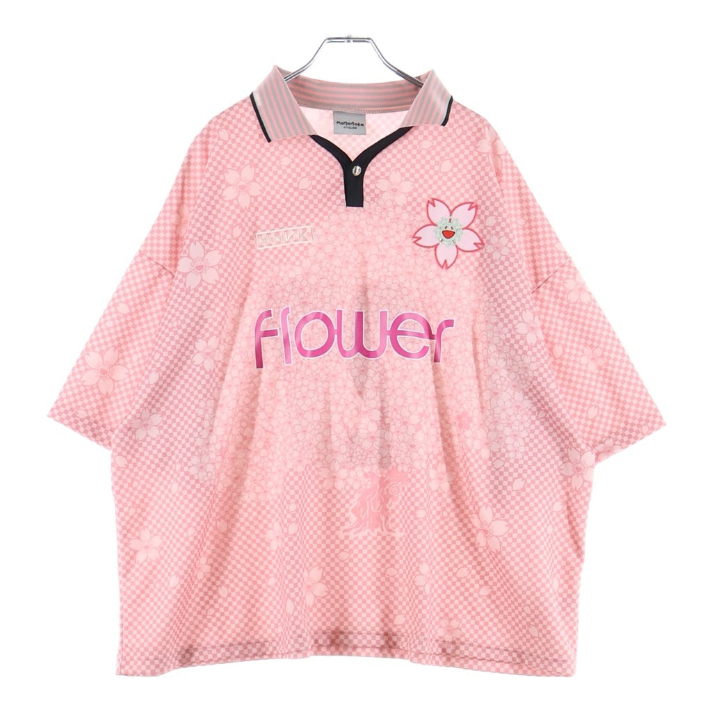 NO BRAND(ノーブランド) MONONOKE MADE (モノノケメイド) SOCCER SHIRT SAKURA 桜デザイン 半袖 サッカー ゲームシャツ ピンク MT-MK8-0000-011