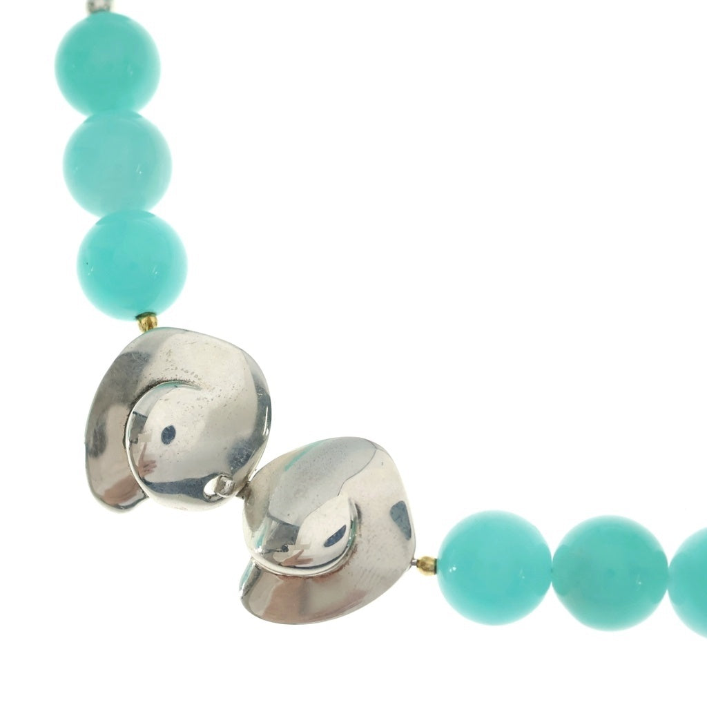 Preek(プリーク) AMAZONITE NECKLACE アマゾナイト ラウンドストーン シルバー金具 ネックレス ブルー 1882-6-990943 レディース