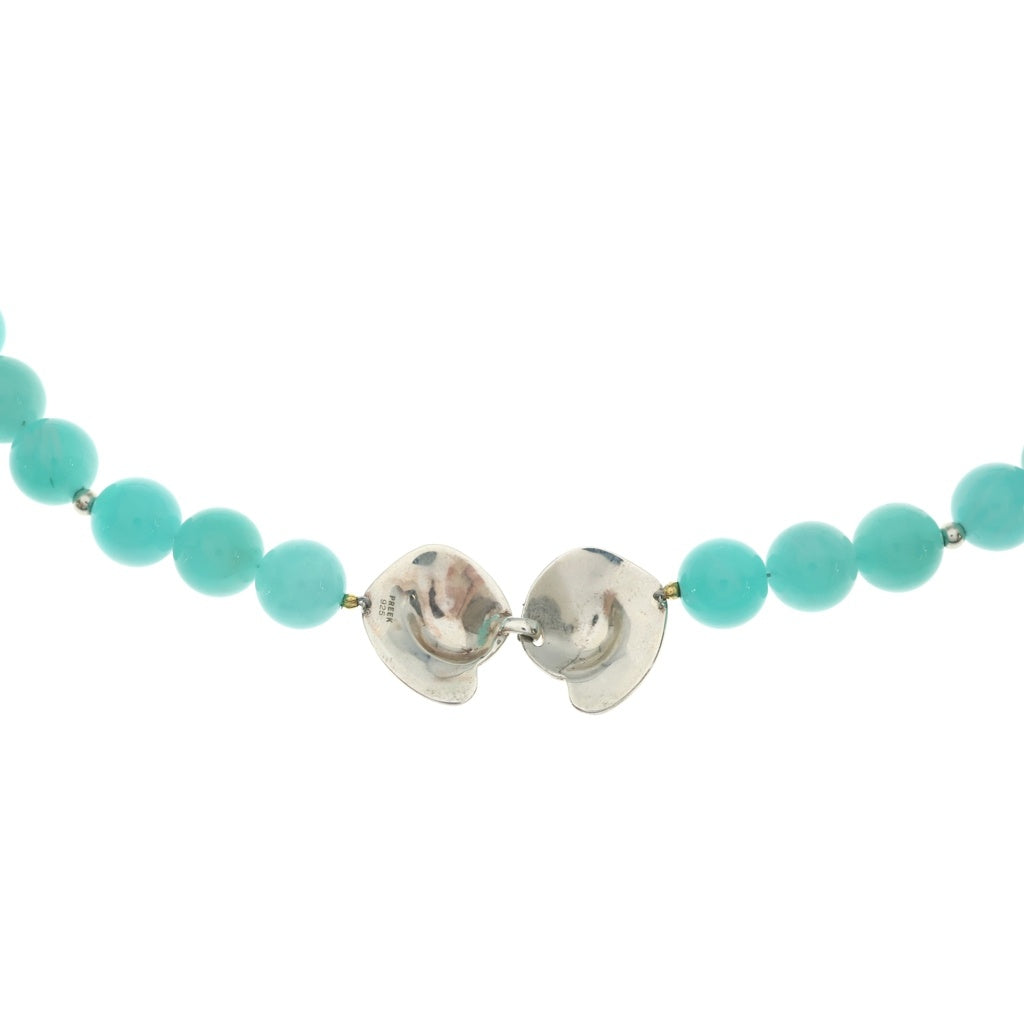 Preek(プリーク) AMAZONITE NECKLACE アマゾナイト ラウンドストーン シルバー金具 ネックレス ブルー 1882-6-990943 レディース