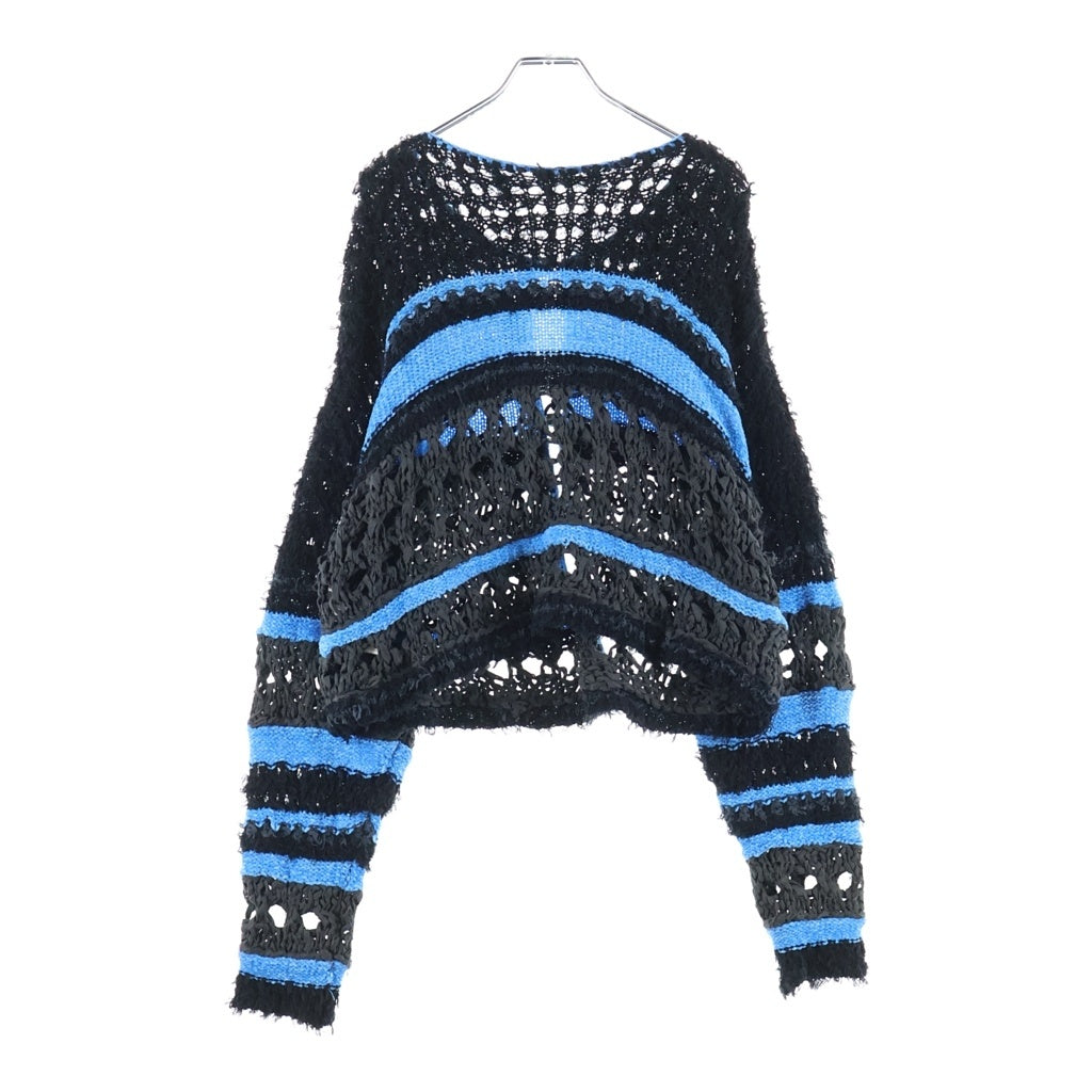 MAISON SPECIAL(メゾンスペシャル) HAND-KNITTED CARDIGAN メッシュ ハンドニット カーディガン レディース ブラック/ブルー 21252365705