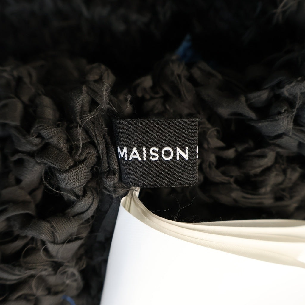 MAISON SPECIAL(メゾンスペシャル) HAND-KNITTED CARDIGAN メッシュ ハンドニット カーディガン レディース ブラック/ブルー 21252365705