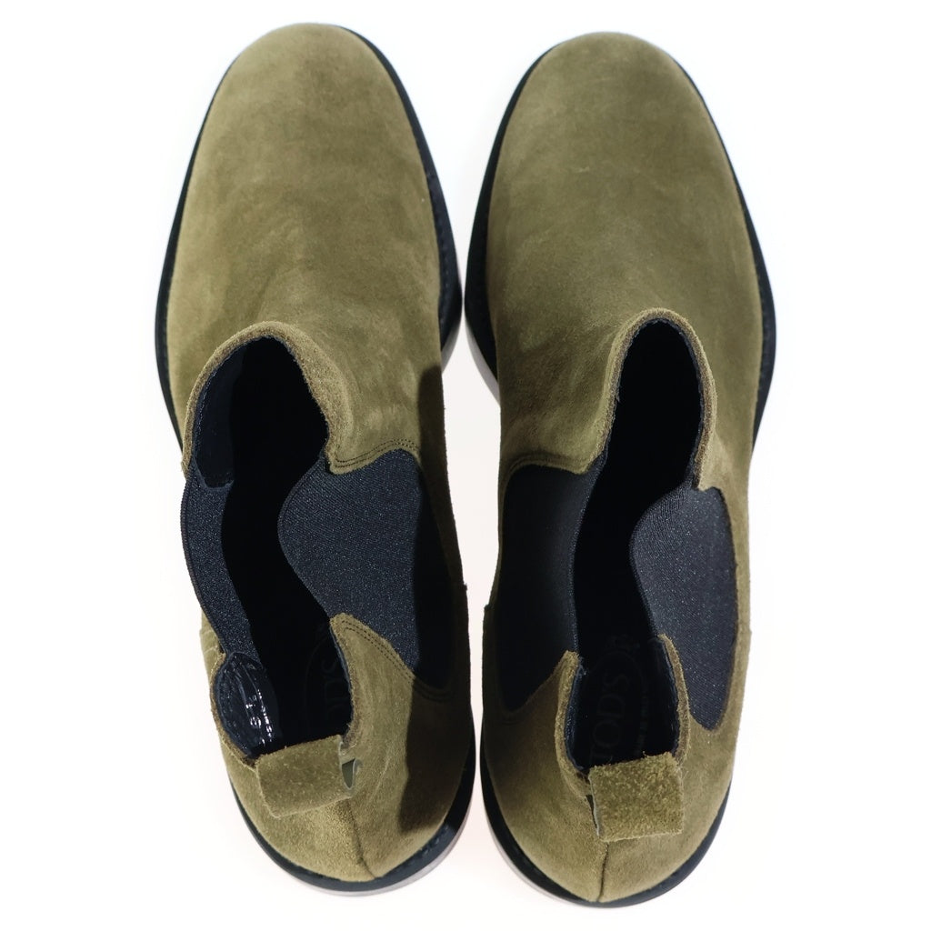 TOD'S(トッズ) サイドゴア スウェード ショートブーツ シューズ グリーン レディース