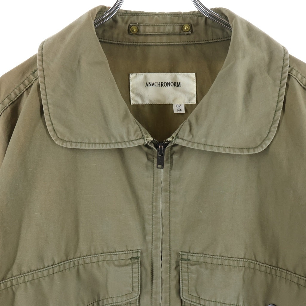 anachronorm(アナクローム) CL FLIGHT JACKET コットンリネン ジップアップ フライトジャケット カーキ