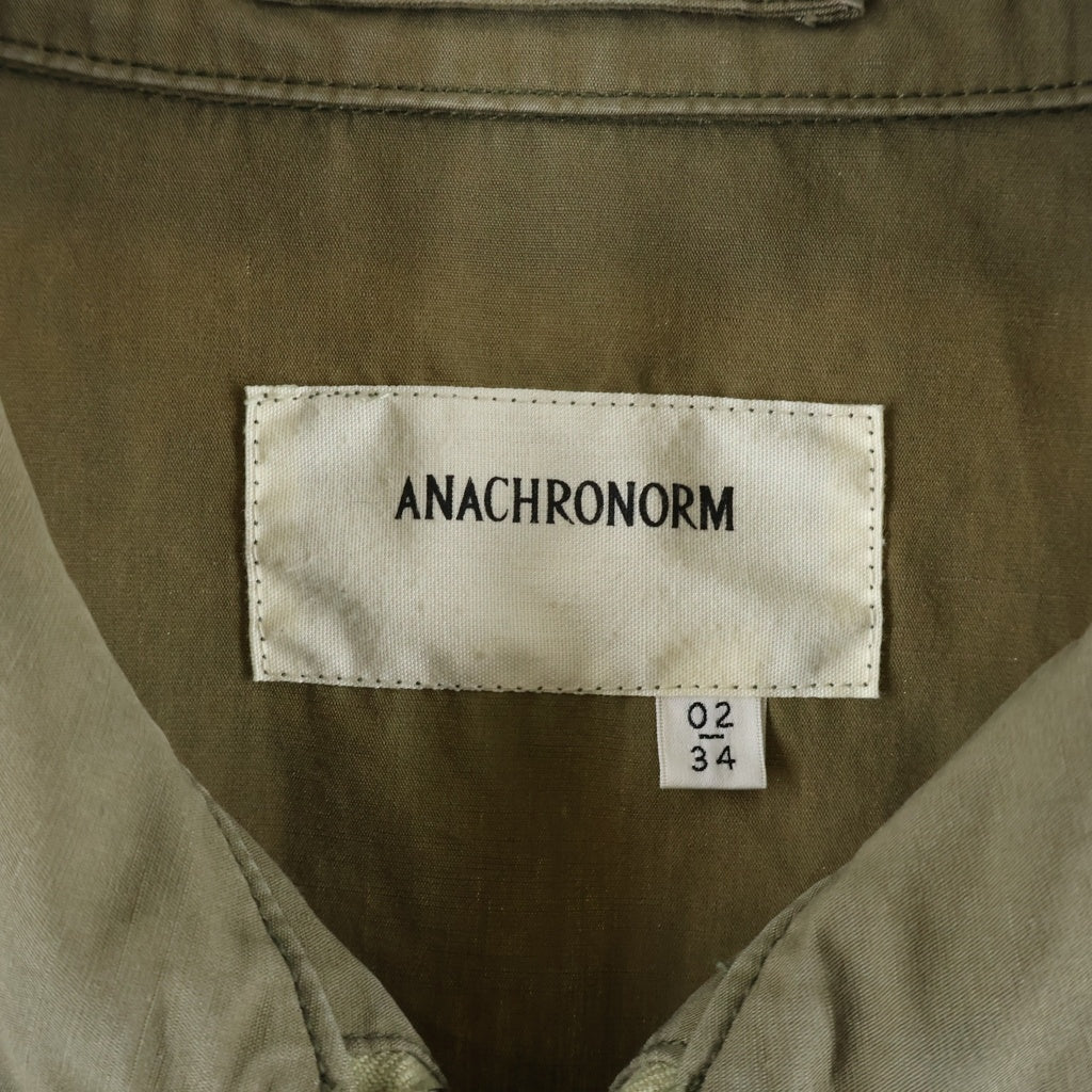 anachronorm(アナクローム) CL FLIGHT JACKET コットンリネン ジップアップ フライトジャケット カーキ