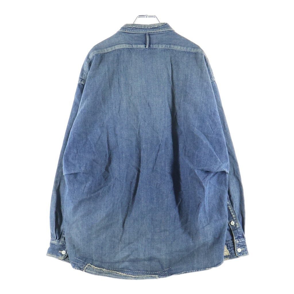 anachronorm(アナクローム) 22AW REMAKED ReSIZE WORK SHIRT リメイクド リサイズ ワークデニム長袖シャツ インディゴ AN193-R