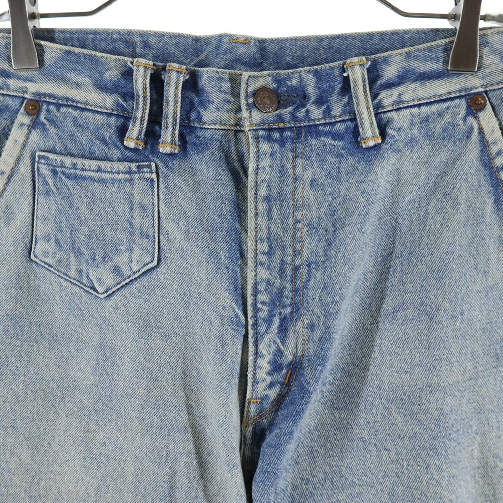 anachronorm(アナクローム) DAMAGED 80's WIDE TAPERED JEANS ダメージド ワイドテーパードジーンズ インディゴ AN221-R