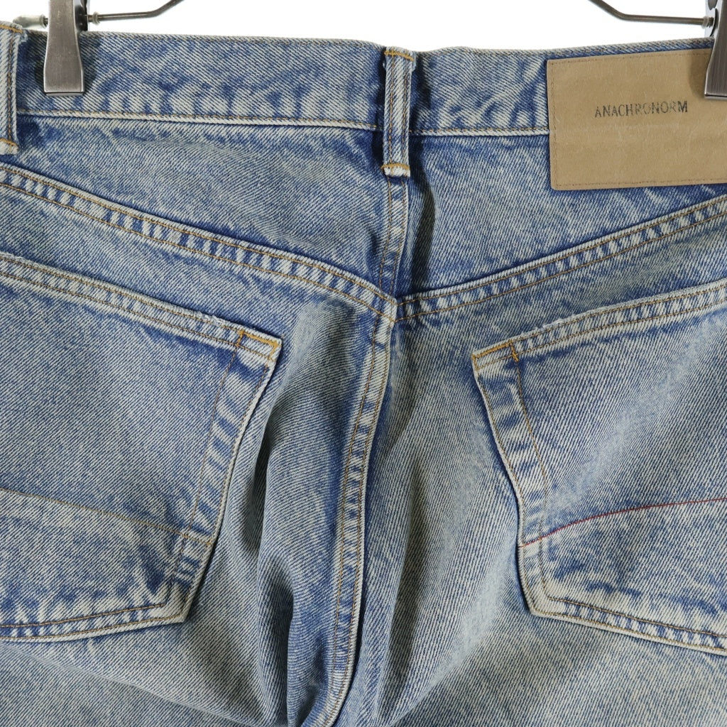anachronorm(アナクローム) DAMAGED 80's WIDE TAPERED JEANS ダメージド ワイドテーパードジーンズ インディゴ AN221-R