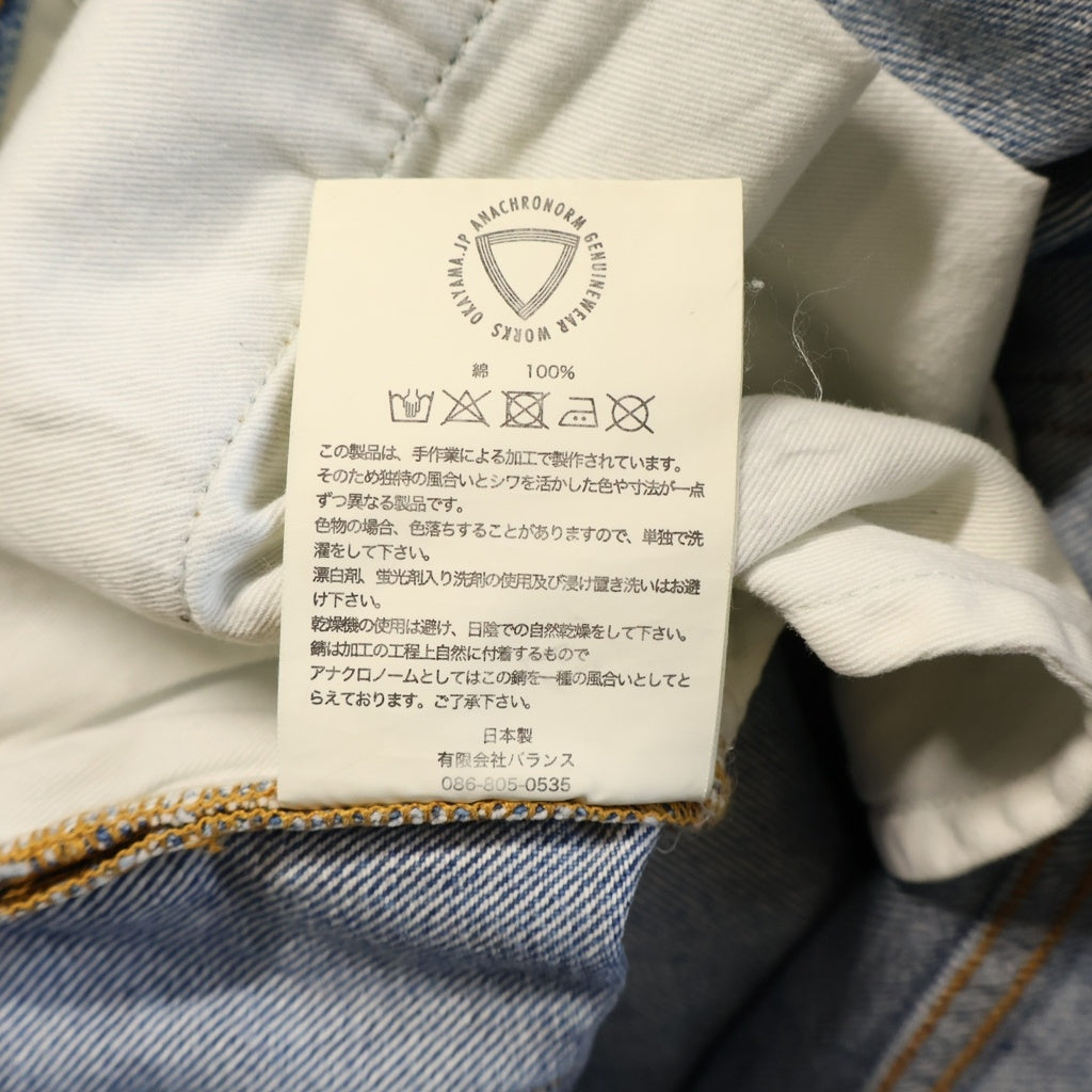 anachronorm(アナクローム) 80's 5POCKET DENIM HEM TUCK SHORTS 5ポケット ヘムタック デニムショーツ ハーフパンツ インディゴ AN293
