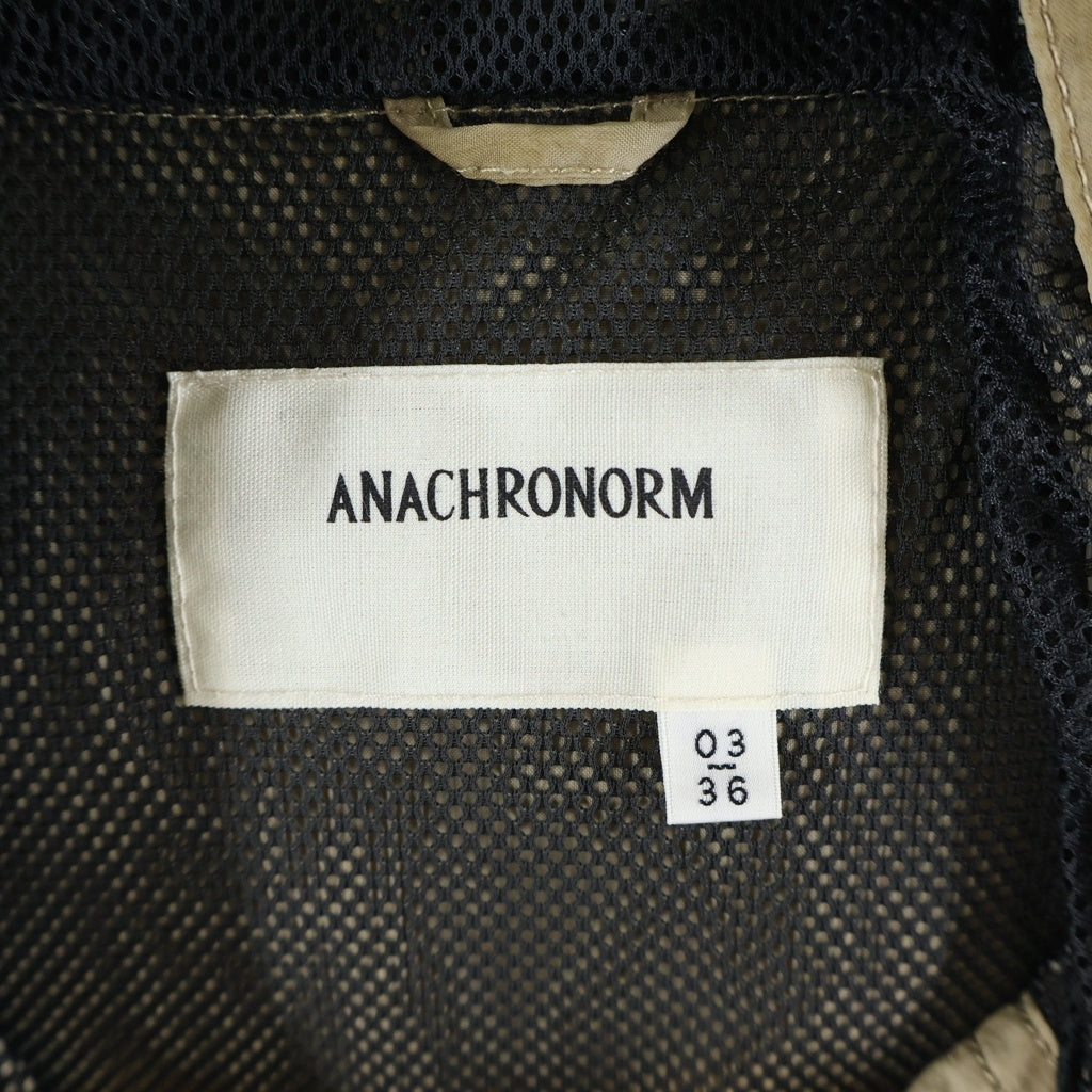 anachronorm(アナクローム) UTILITY NYLON VEST ユーティリティー フーデッドナイロンベスト ジャケット ブラウン AN343