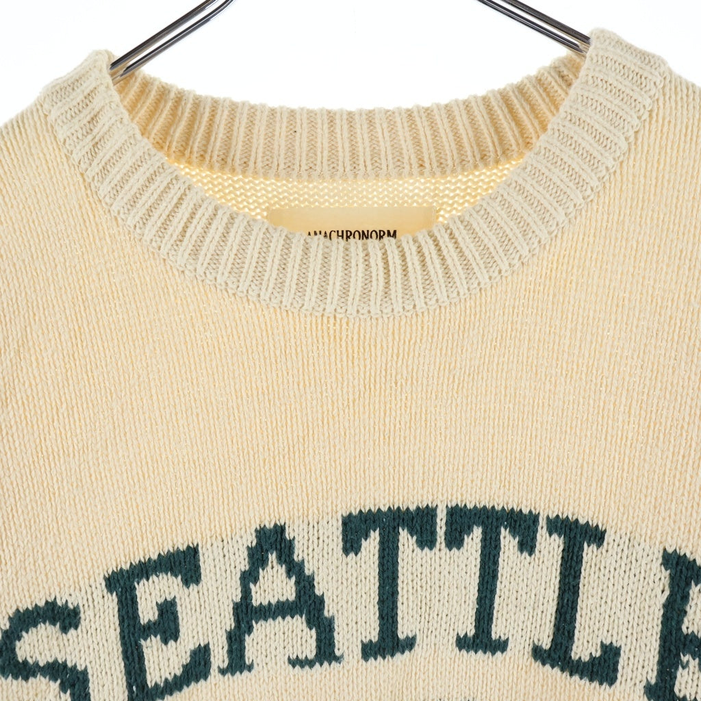 anachronorm(アナクローム) SEATTLE JACQUARD KNIT シアトル ジャガードクルーネックニットスウェット セーター アイボリー AN249