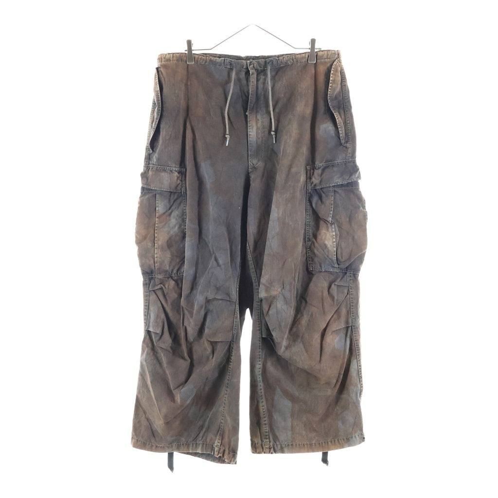 anachronorm(アナクローム) SULFUR BLACK LIP EASY PANTS サルファー ブリーチ加工 リップストップ イージーカーゴパンツ ブラウン AN460