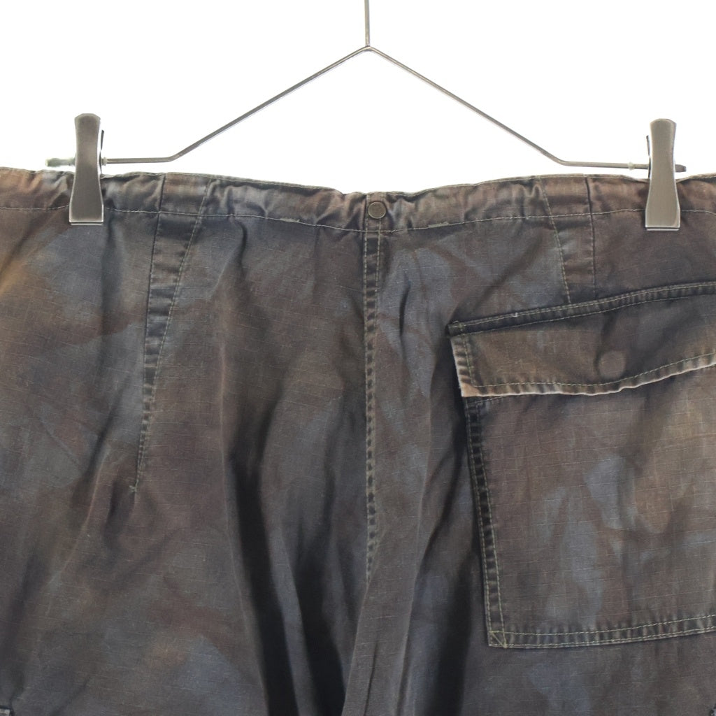 anachronorm(アナクローム) SULFUR BLACK LIP EASY PANTS サルファー ブリーチ加工 リップストップ イージーカーゴパンツ ブラウン AN460