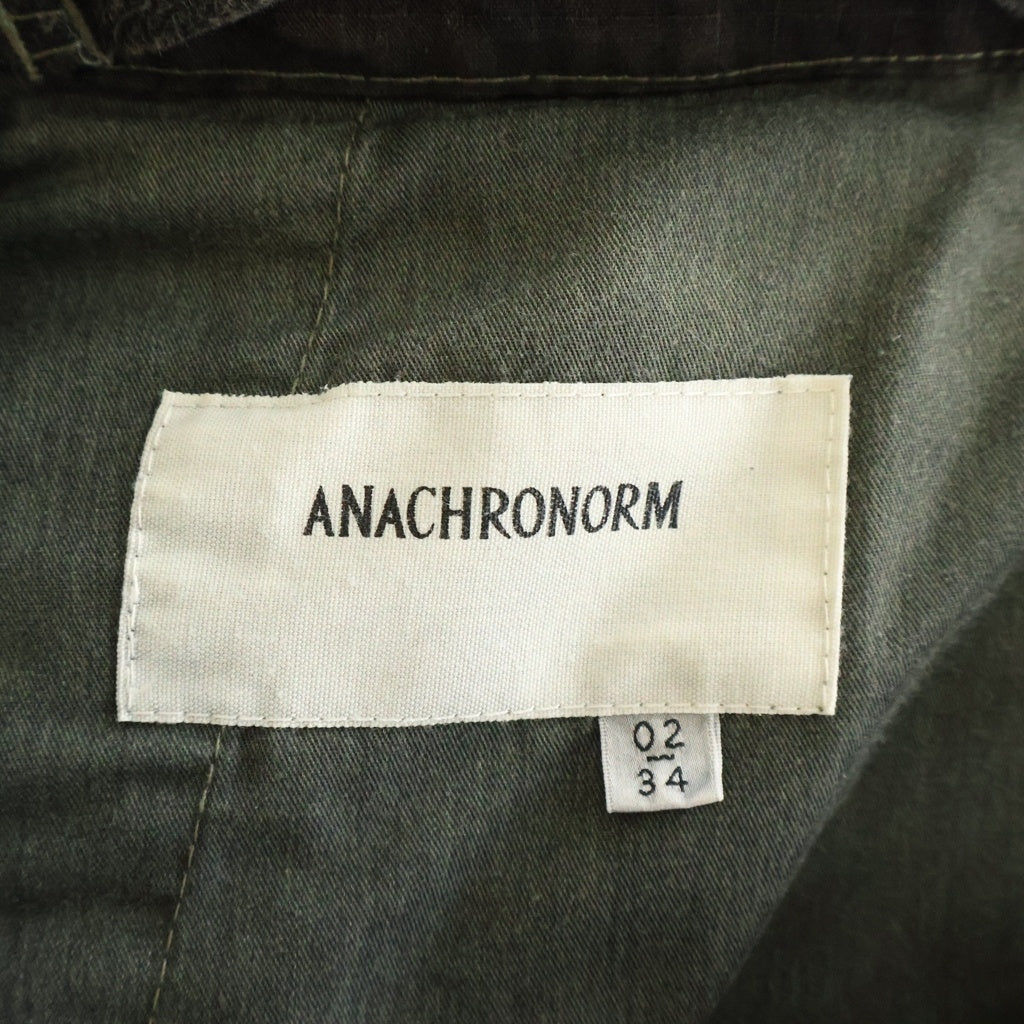 anachronorm(アナクローム) SULFUR BLACK LIP EASY PANTS サルファー ブリーチ加工 リップストップ イージーカーゴパンツ ブラウン AN460