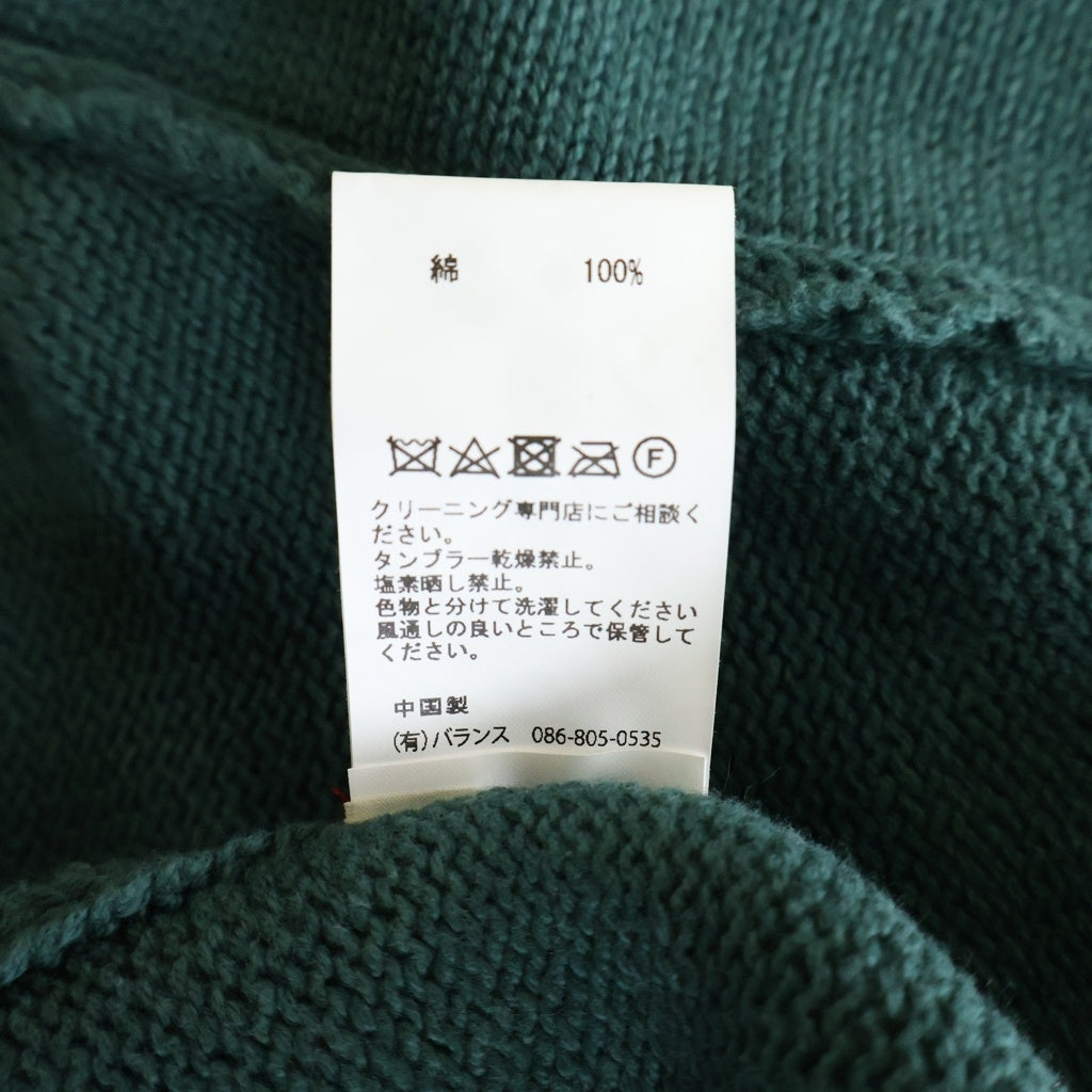 anachronorm(アナクローム) INITIAL DRIVERS KNIT イニシャルエンブロイダリー ジップアップ ドライバーズニット グリーン AN322