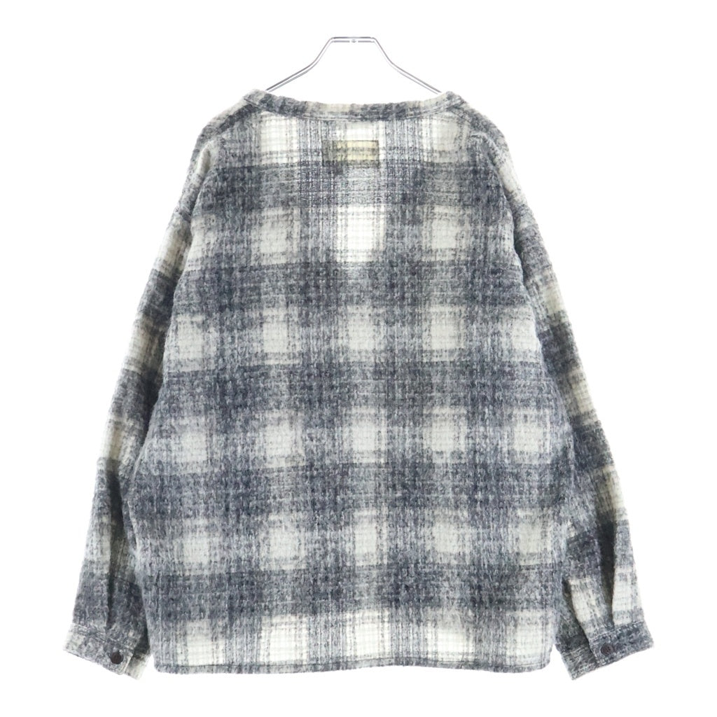 anachronorm(アナクローム) MOHAIR LIKE CARDIGAN モヘアライク チェック カーディガン セーター ニット グレー AN200