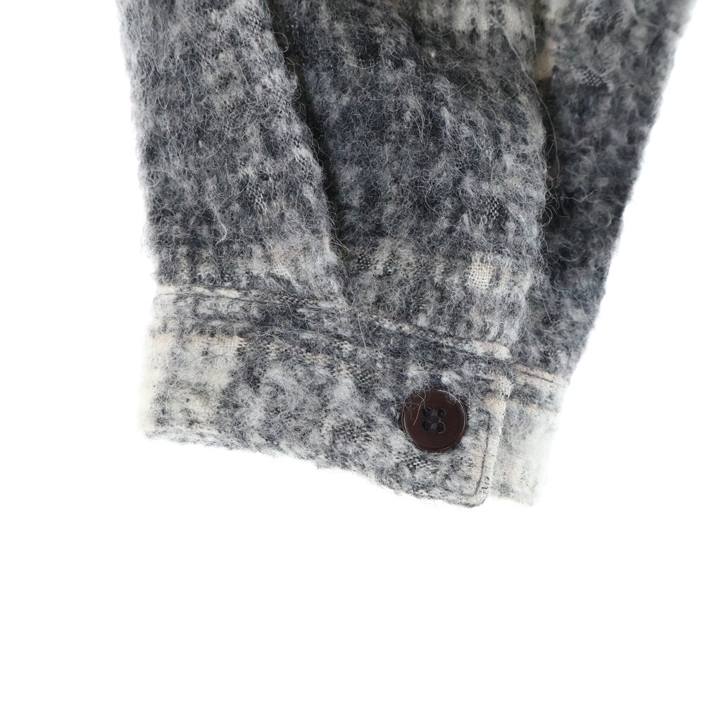 anachronorm(アナクローム) MOHAIR LIKE CARDIGAN モヘアライク チェック カーディガン セーター ニット グレー AN200