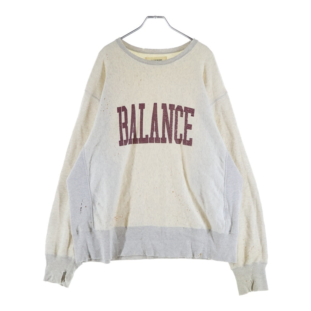 anachronorm(アナクローム) COLLEGE SIDE LIB SWEAT カレッジ サイドリブ クルーネックスウェットシャツ トレーナー グレー