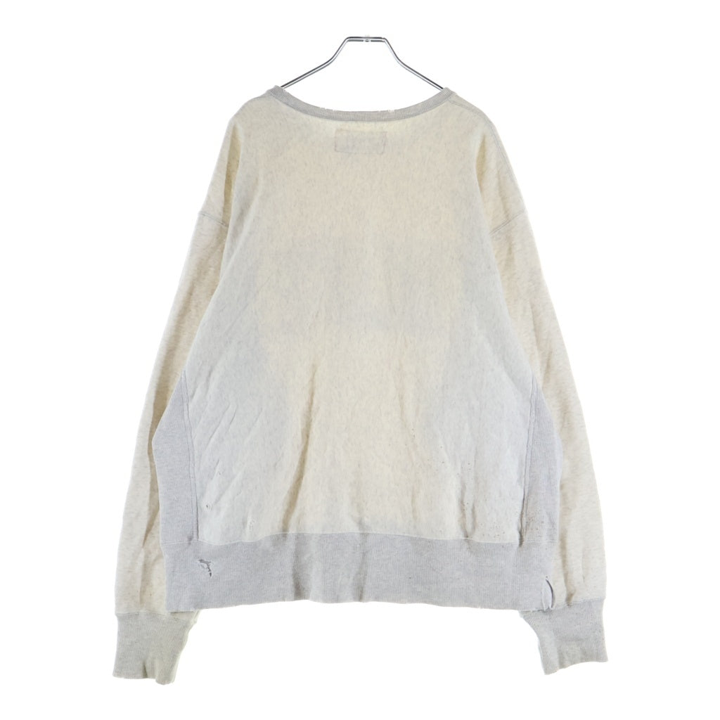 anachronorm(アナクローム) COLLEGE SIDE LIB SWEAT カレッジ サイドリブ クルーネックスウェットシャツ トレーナー グレー