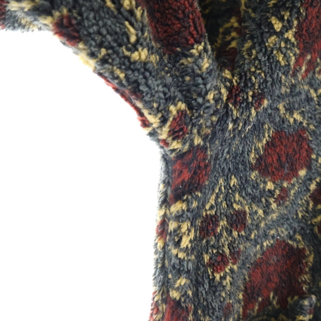 anachronorm(アナクローム) FLEECE CHINA JACKET フリース 総柄 チャイナジャケット グレー AN260