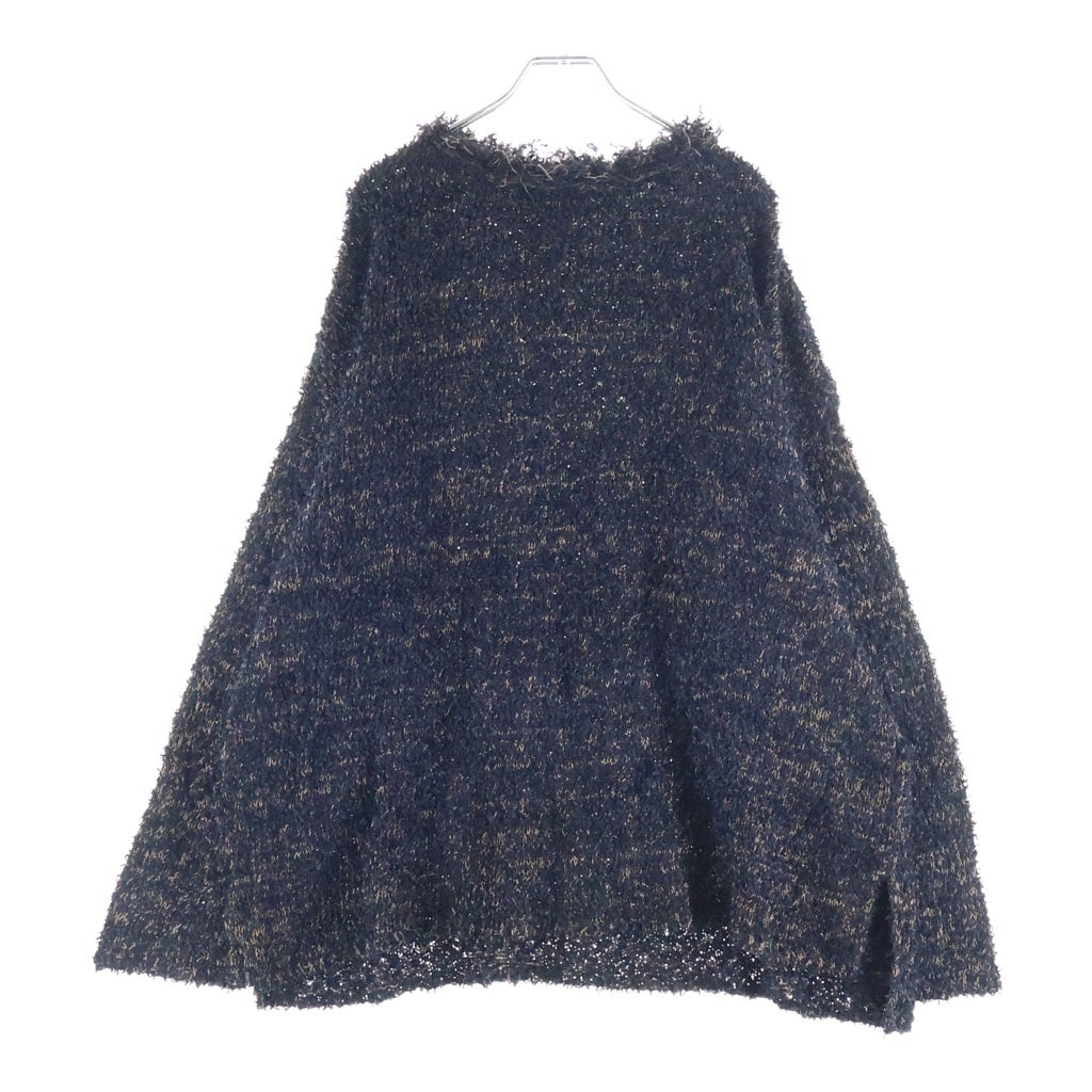 VOO(ヴォー) JAGGED KAMI KNIT ジャグド紙 クルーネックニットスウェット セーター ブラック