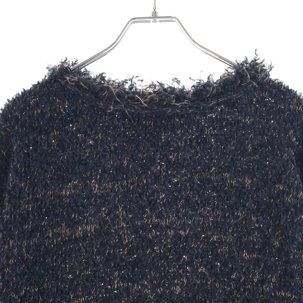 VOO(ヴォー) JAGGED KAMI KNIT ジャグド紙 クルーネックニットスウェット セーター ブラック